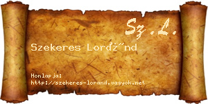 Szekeres Loránd névjegykártya